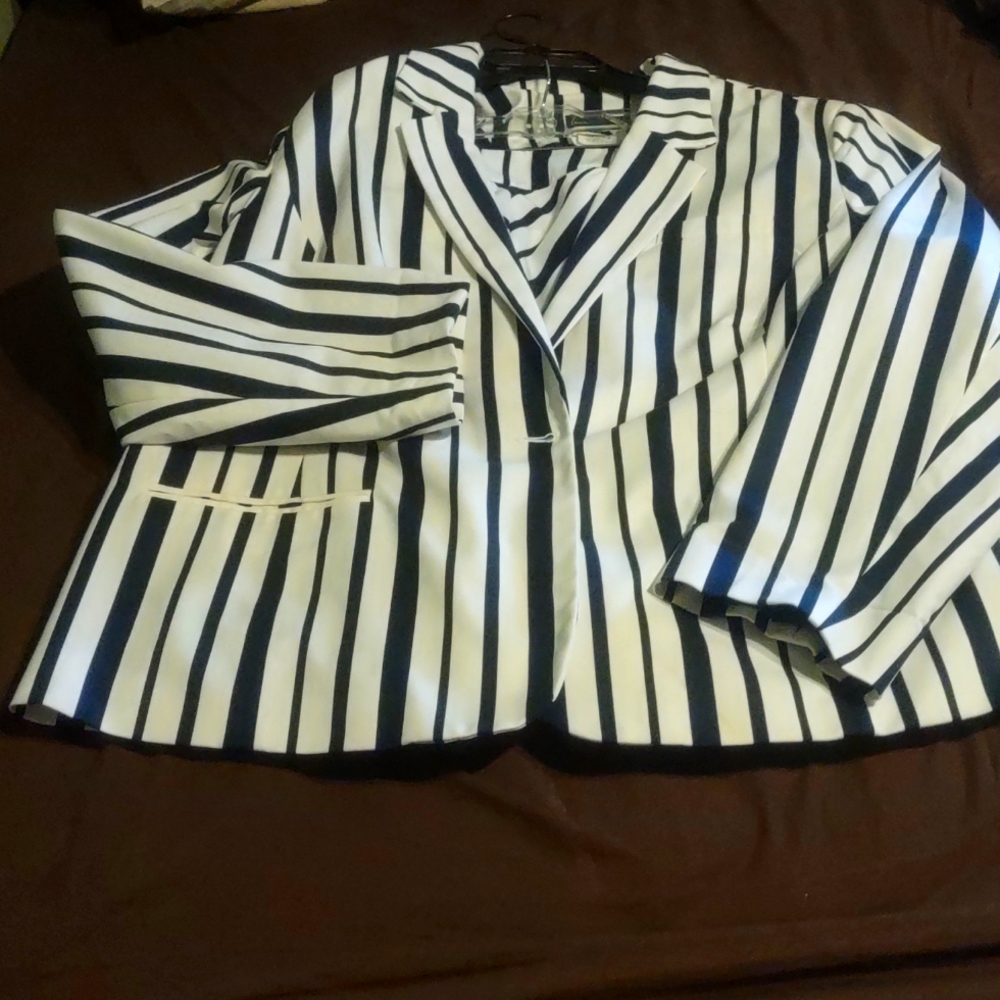 Jacket and shirt, blue and white
